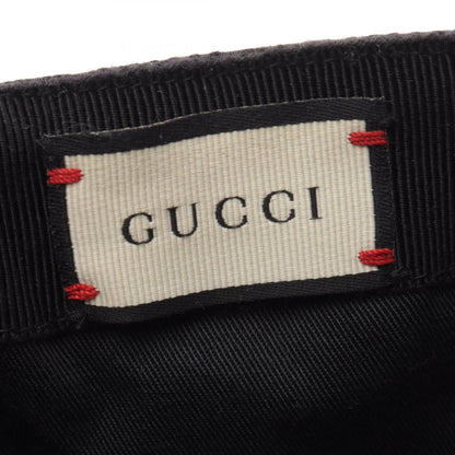 GUCCI GG Canvas Web Stripe Cap Cotton Rayon Black Size XL