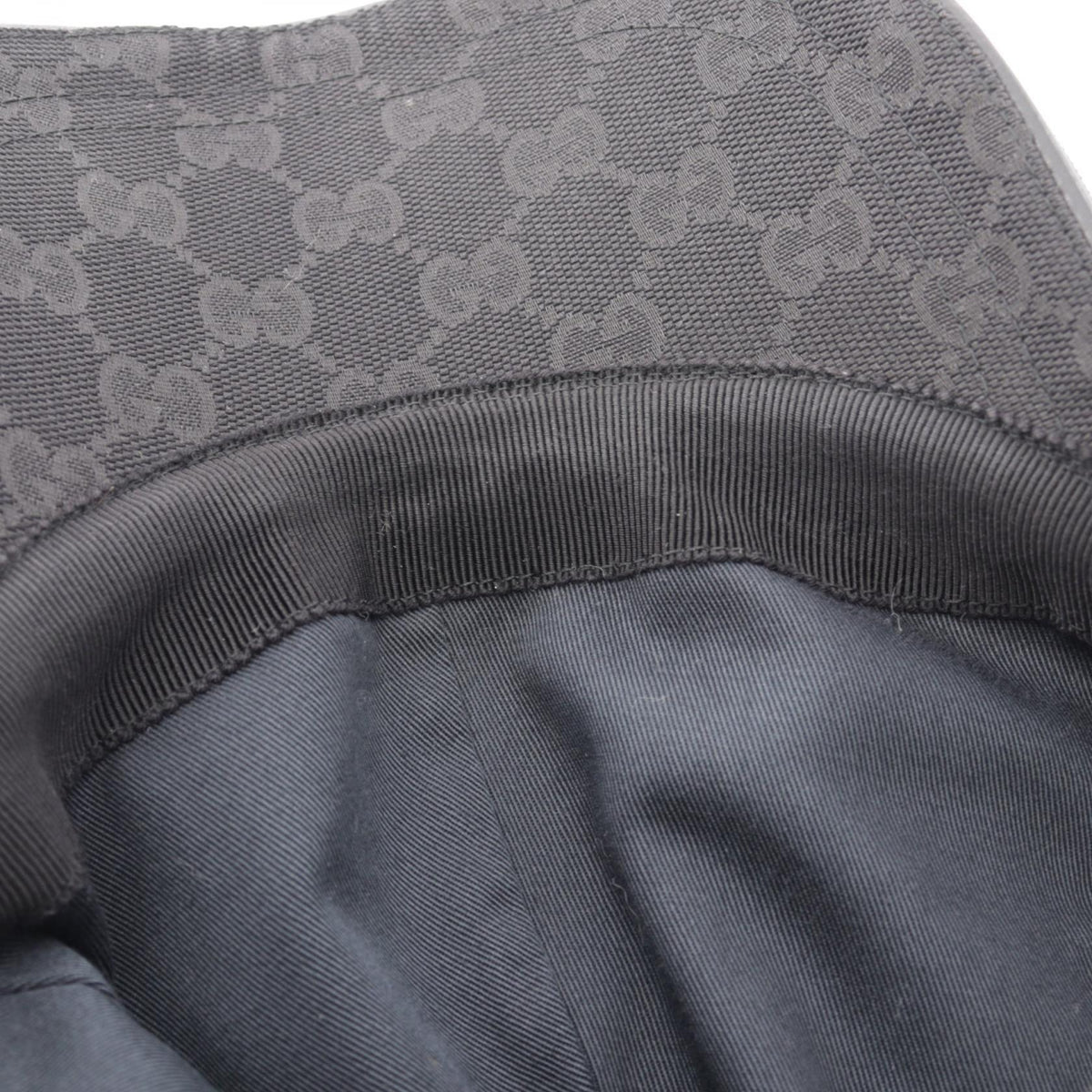 GUCCI GG Canvas Web Stripe Cap Cotton Rayon Black Size XL