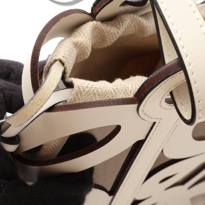 LOEWE Anagram Cutout Leather Bag White