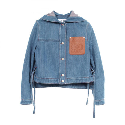 LOEWE Anagram Hooded Denim Jacket Blue Cotton Size 32
