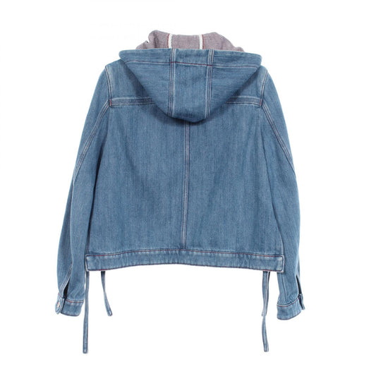 LOEWE Anagram Hooded Denim Jacket Blue Cotton Size 32