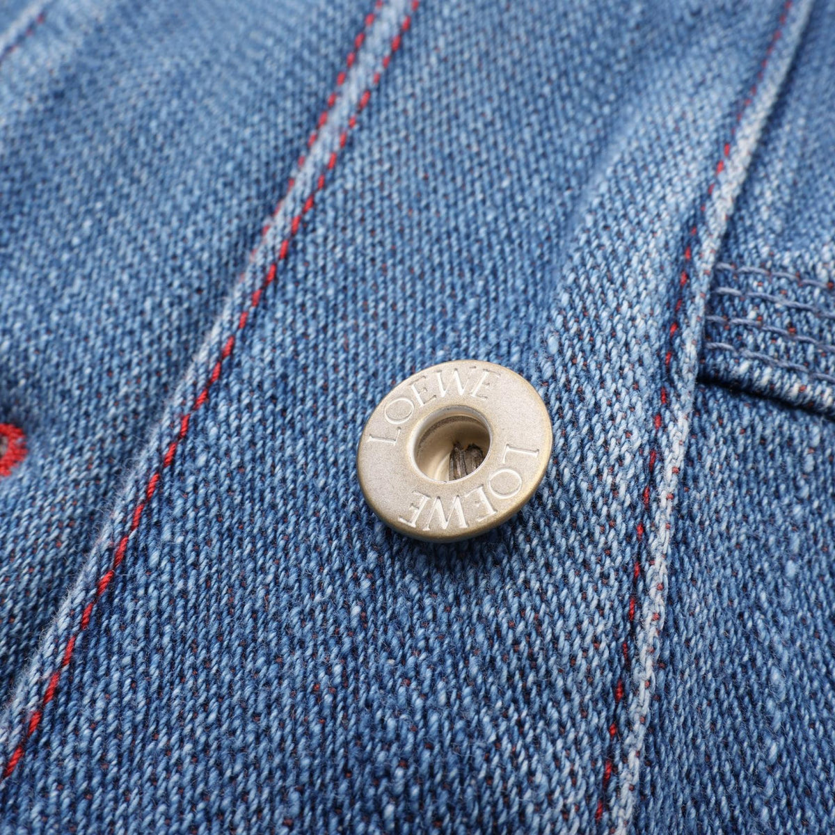 LOEWE Anagram Hooded Denim Jacket Blue Cotton Size 32