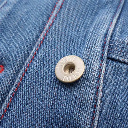 LOEWE Anagram Hooded Denim Jacket Blue Cotton Size 32
