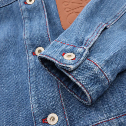 LOEWE Anagram Hooded Denim Jacket Blue Cotton Size 32