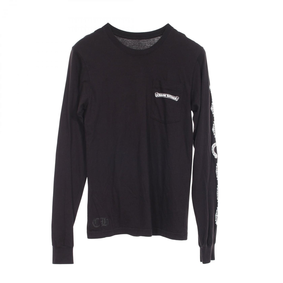 CHROME HEARTS Scroll Label Long Sleeve T-Shirt Black Size S