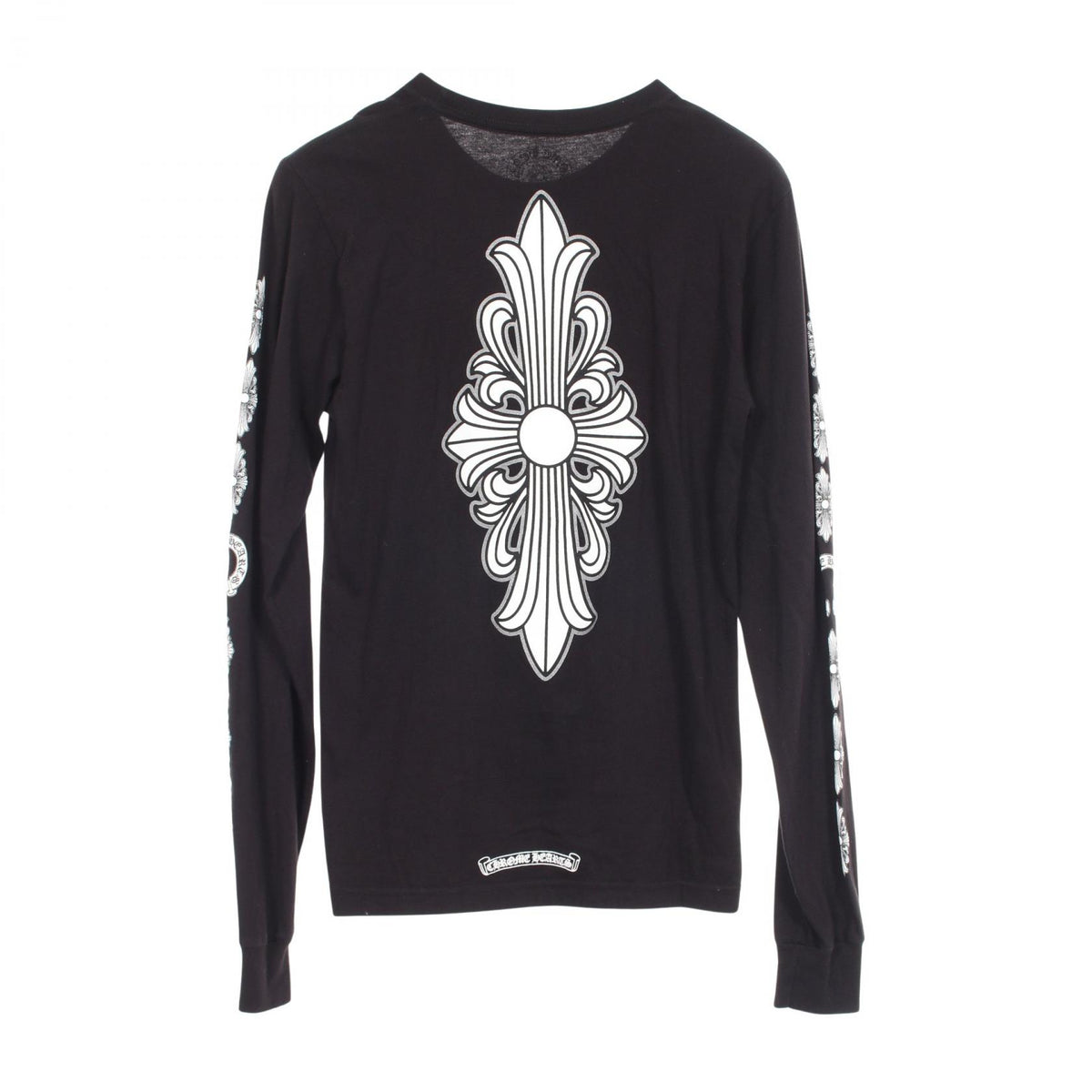 CHROME HEARTS Scroll Label Long Sleeve T-Shirt Black Size S