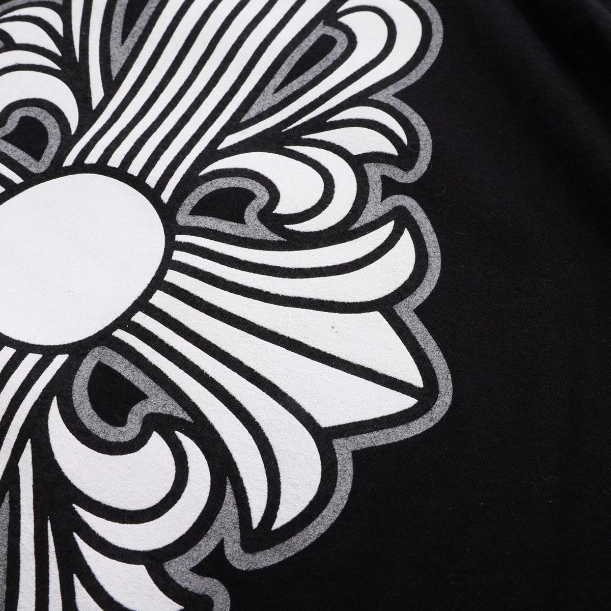 CHROME HEARTS Scroll Label Long Sleeve T-Shirt Black Size S