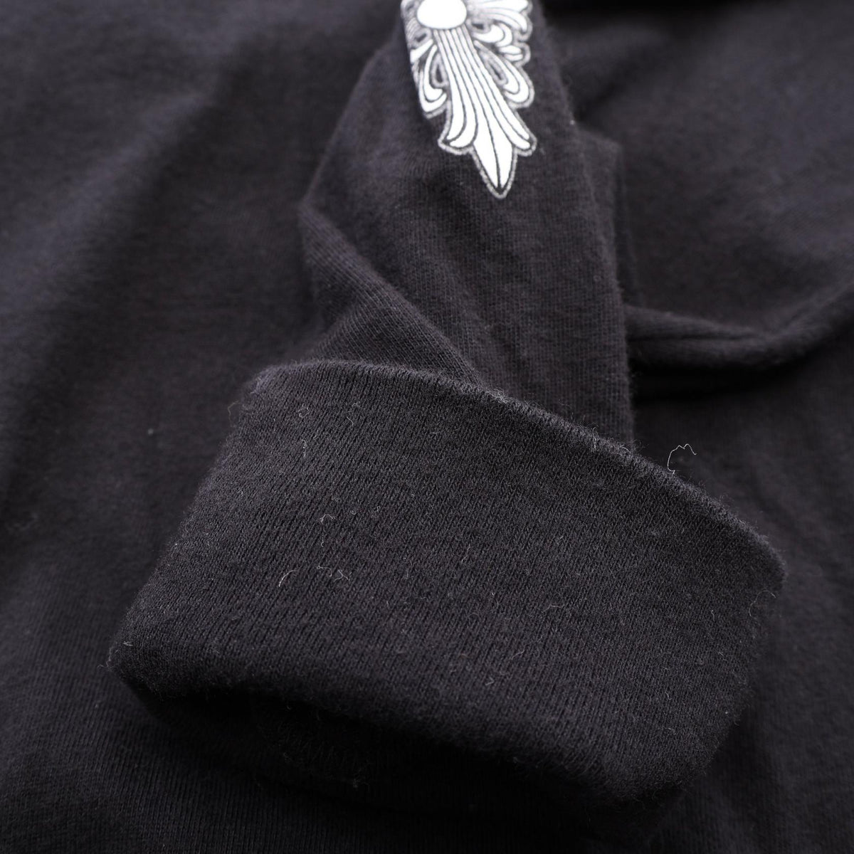 CHROME HEARTS Scroll Label Long Sleeve T-Shirt Black Size S