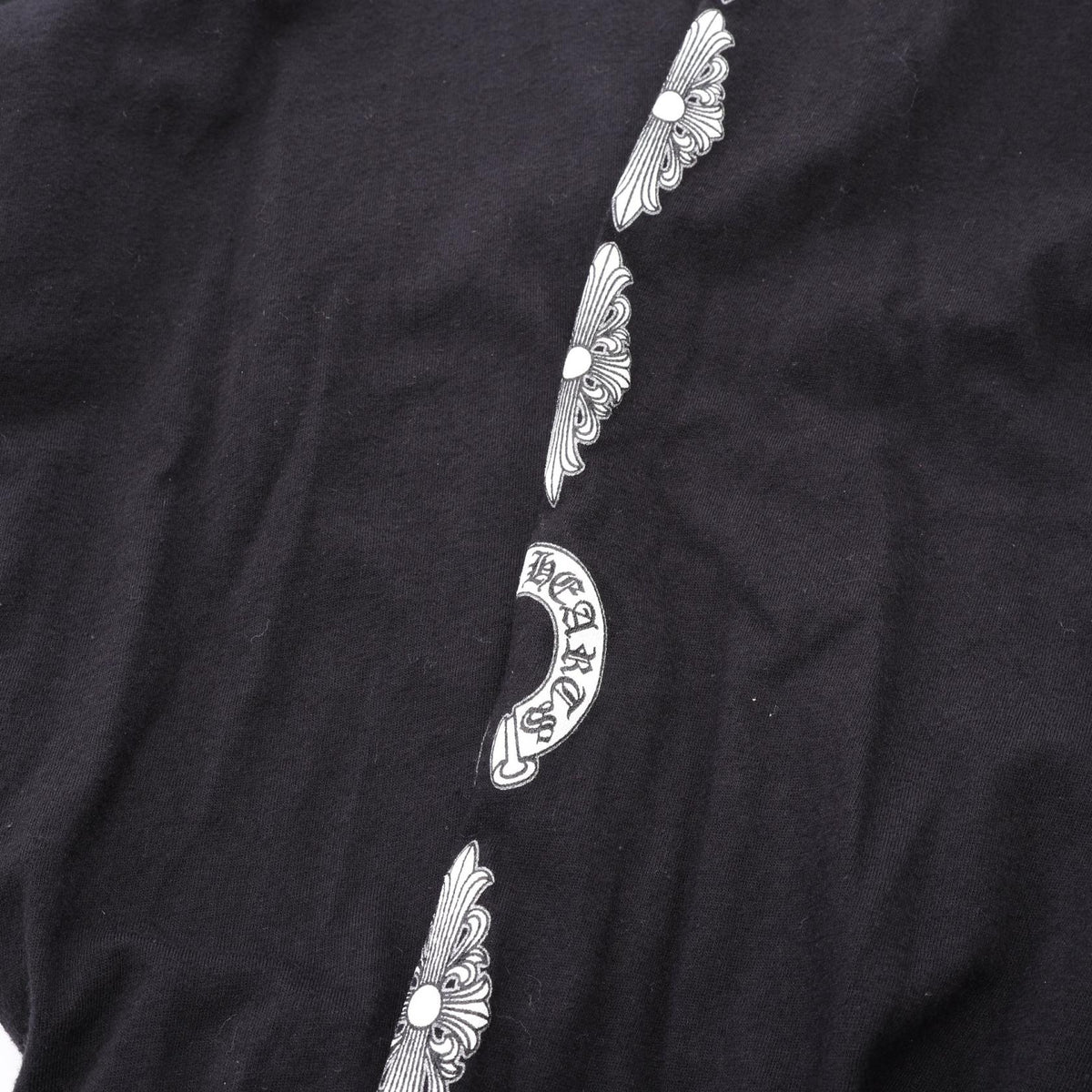 CHROME HEARTS Scroll Label Long Sleeve T-Shirt Black Size S