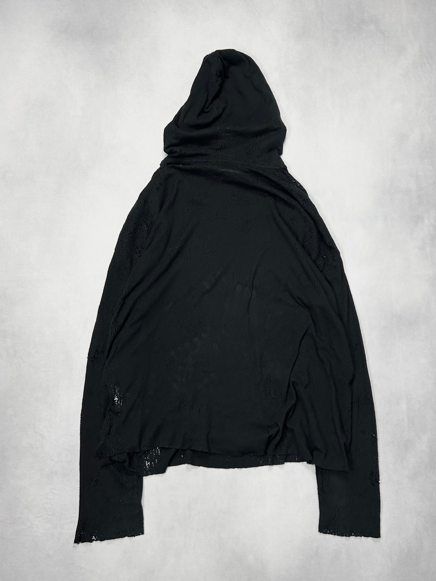 1017 ALYX 9SM Black Tattered Big Hoodie Size M