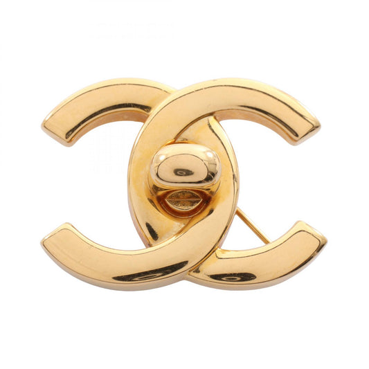 CHANEL Coco Mark Turnlock Plated Brooch