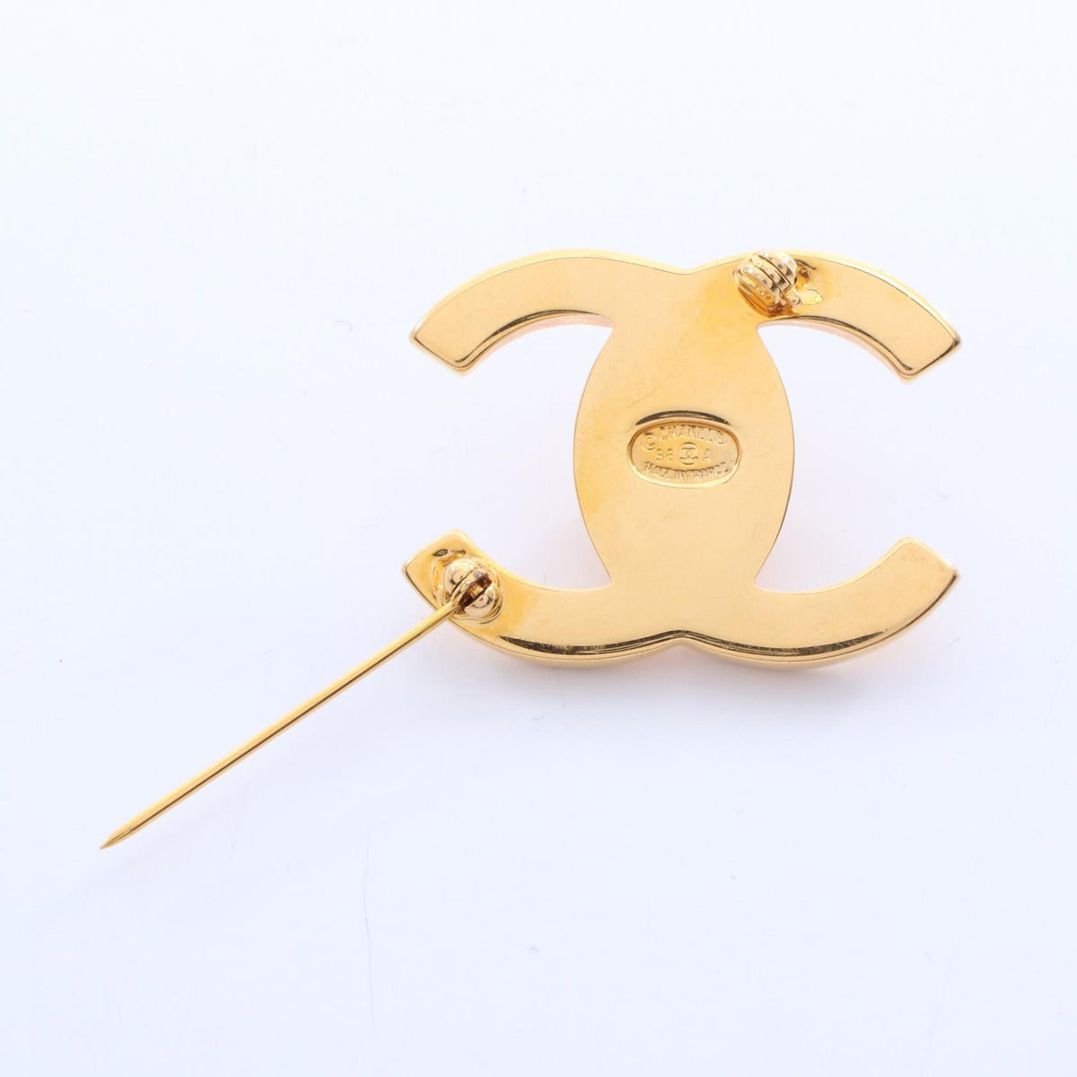 CHANEL Coco Mark Turnlock Plated Brooch