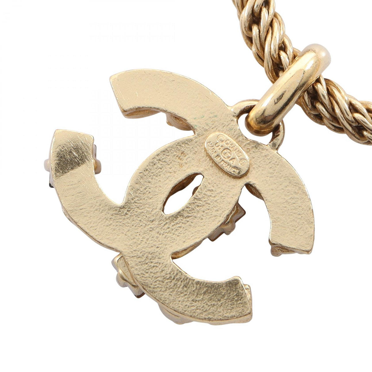 CHANEL Coco Mark Gripoix Gold Necklace