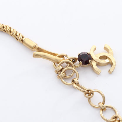 CHANEL Coco Mark Gripoix Gold Necklace