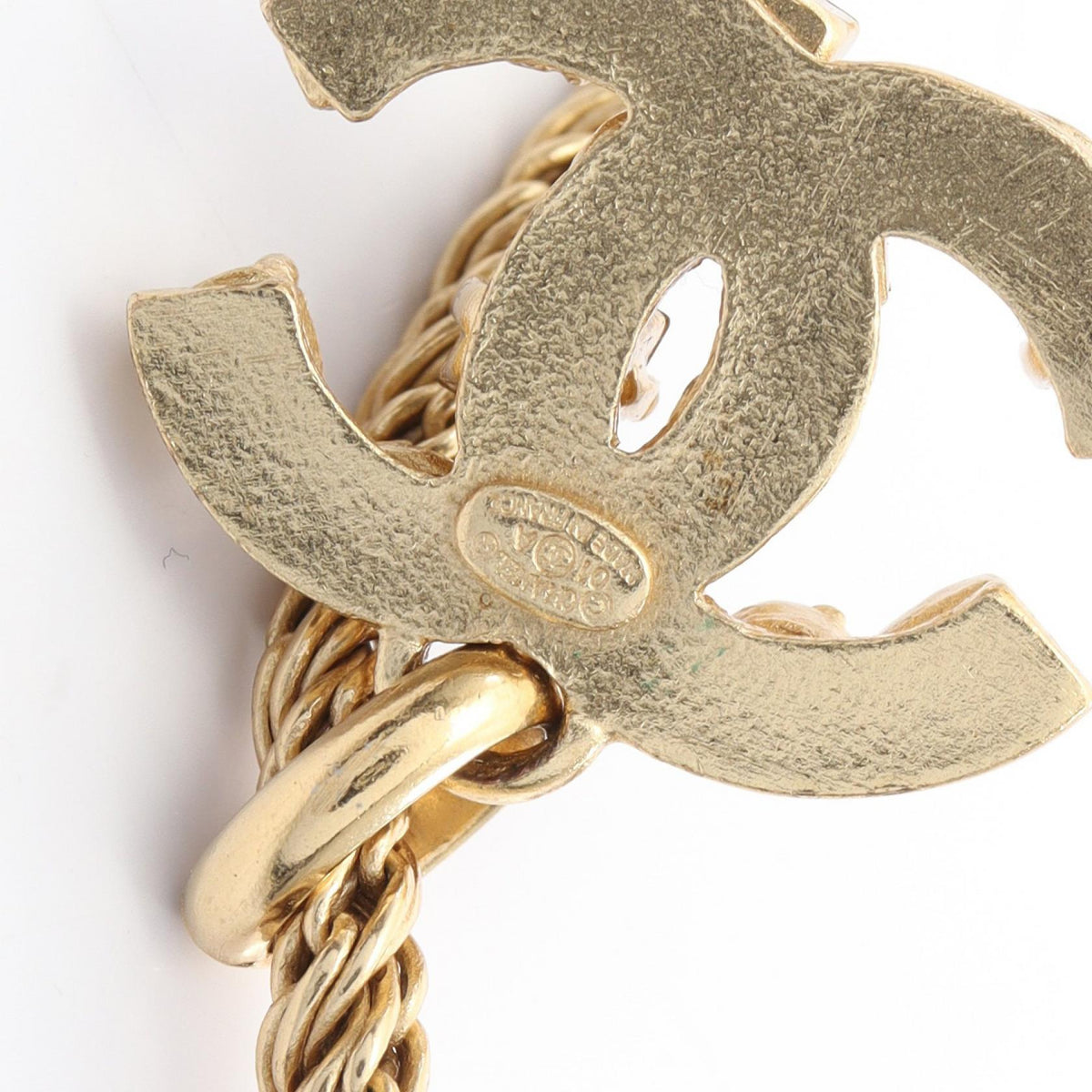 CHANEL Coco Mark Gripoix Gold Necklace