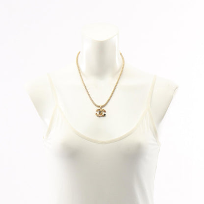 CHANEL Coco Mark Gripoix Gold Necklace