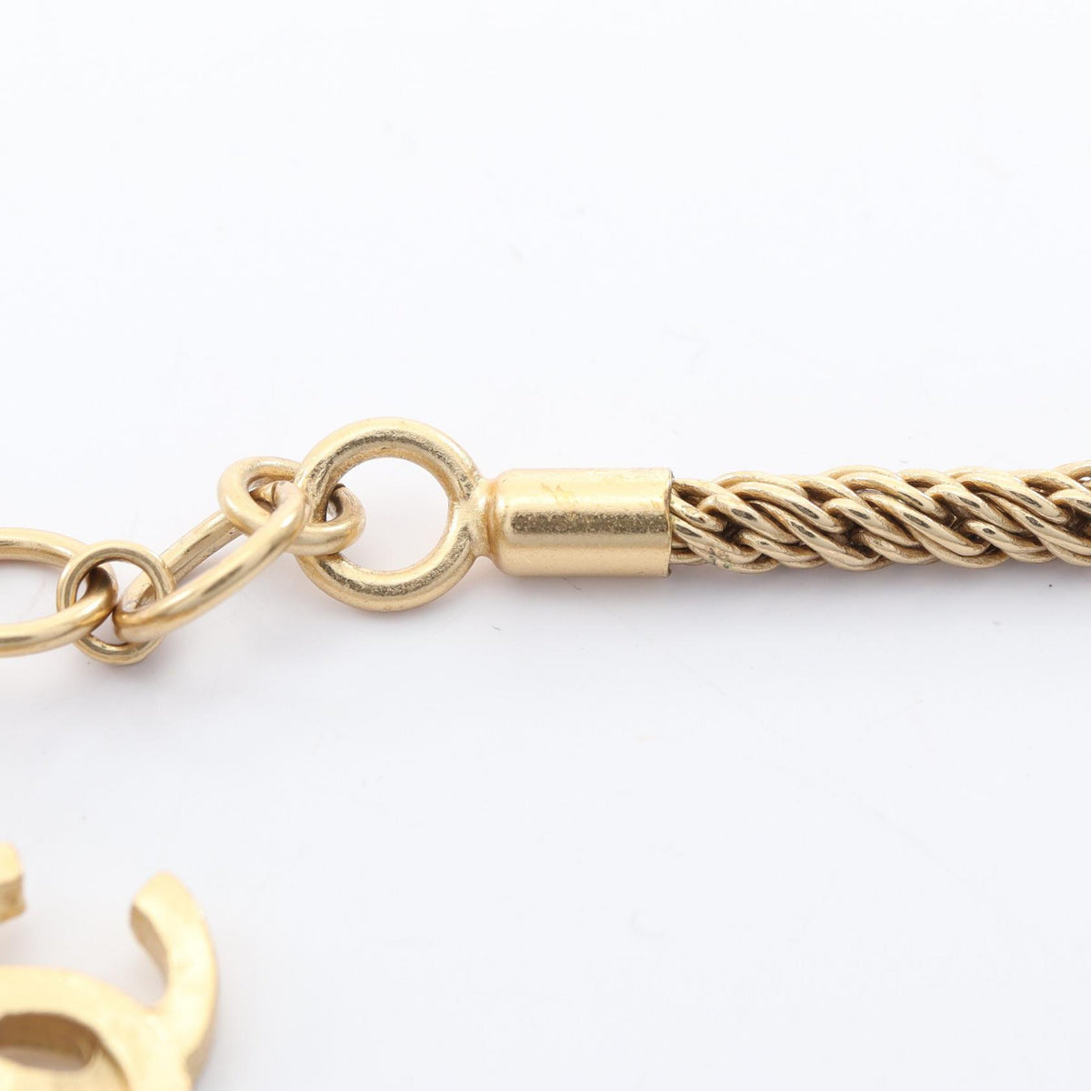 CHANEL Coco Mark Gripoix Gold Necklace