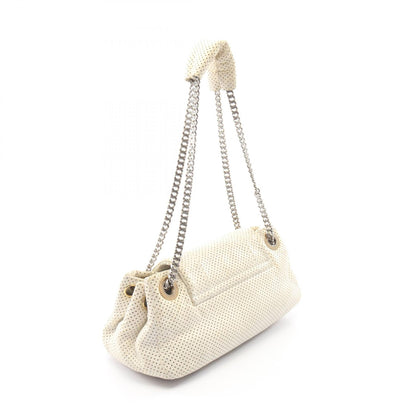 CHANEL 2.55 Punching Leather Bag White