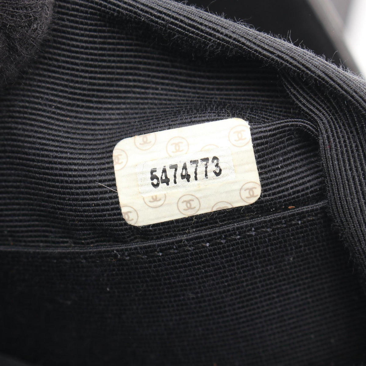 CHANEL Black Embossed Logo Shoulder Bag