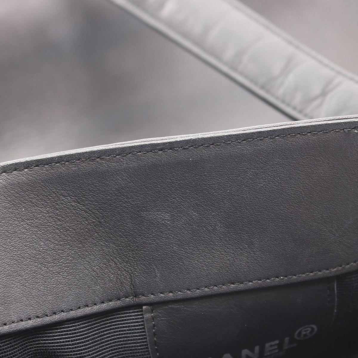 CHANEL Black Embossed Logo Shoulder Bag