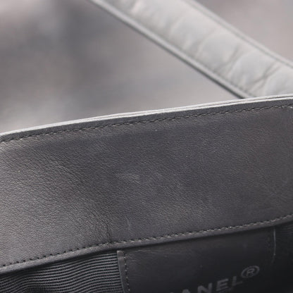 CHANEL Black Embossed Logo Shoulder Bag
