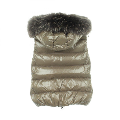 DUVETICA Hooded Down Vest Khaki Size 38