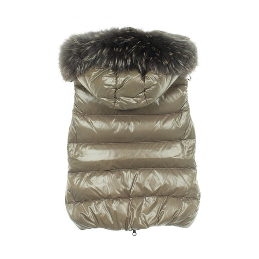 DUVETICA Hooded Down Vest Khaki Size 38
