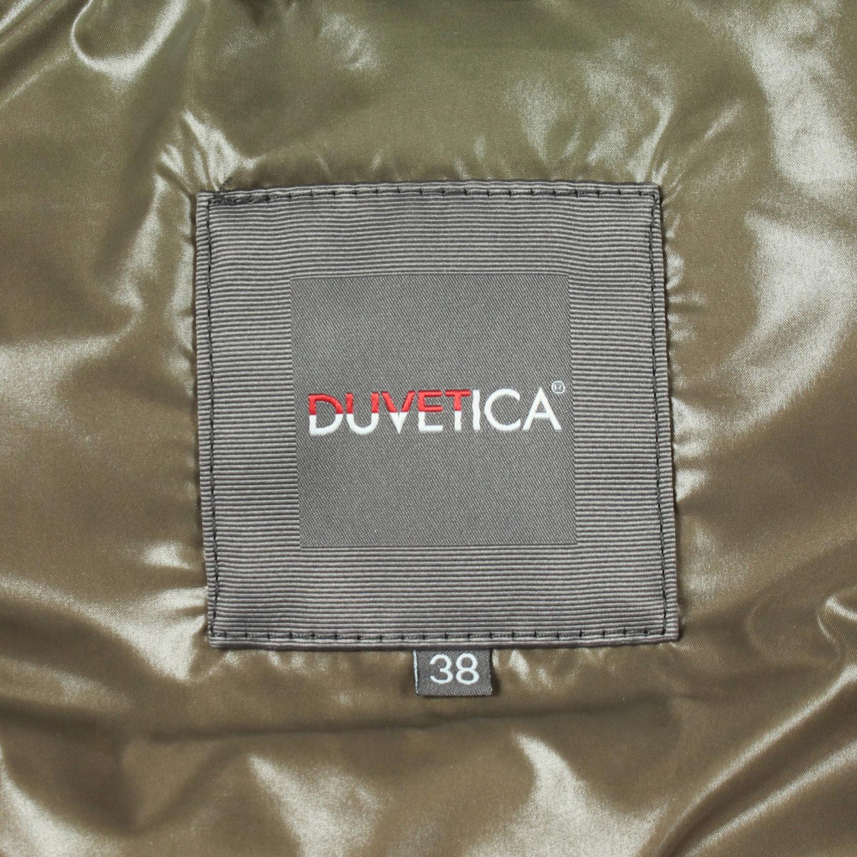 DUVETICA Hooded Down Vest Khaki Size 38