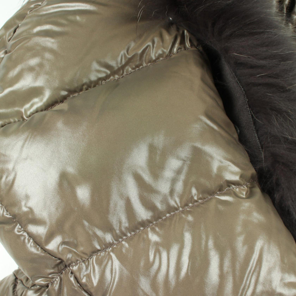 DUVETICA Hooded Down Vest Khaki Size 38