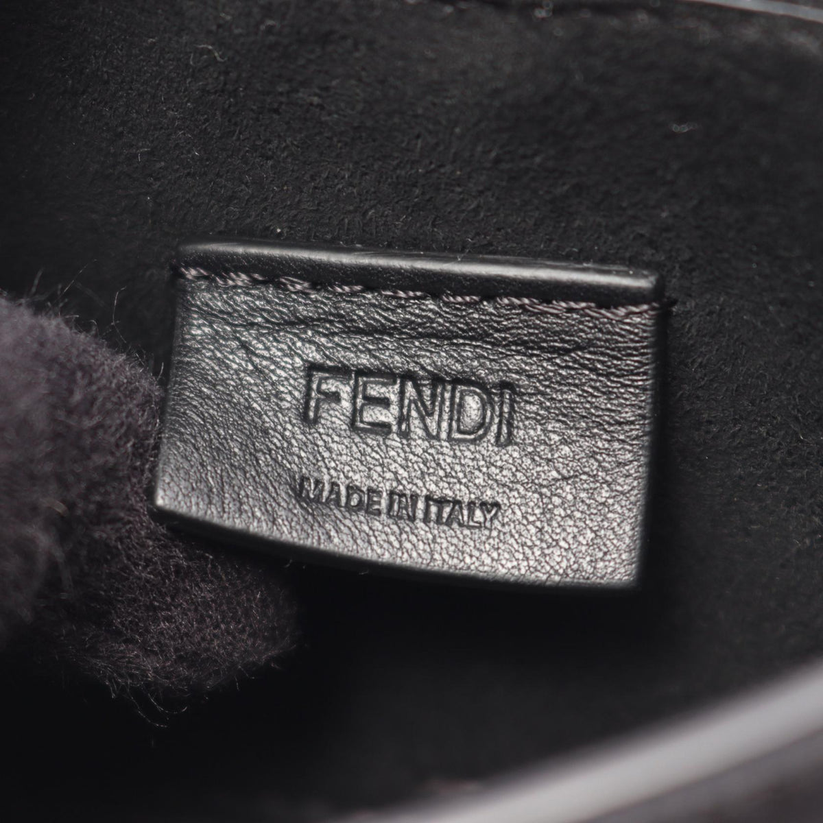 FENDI Come On Nano Leather Bag Black