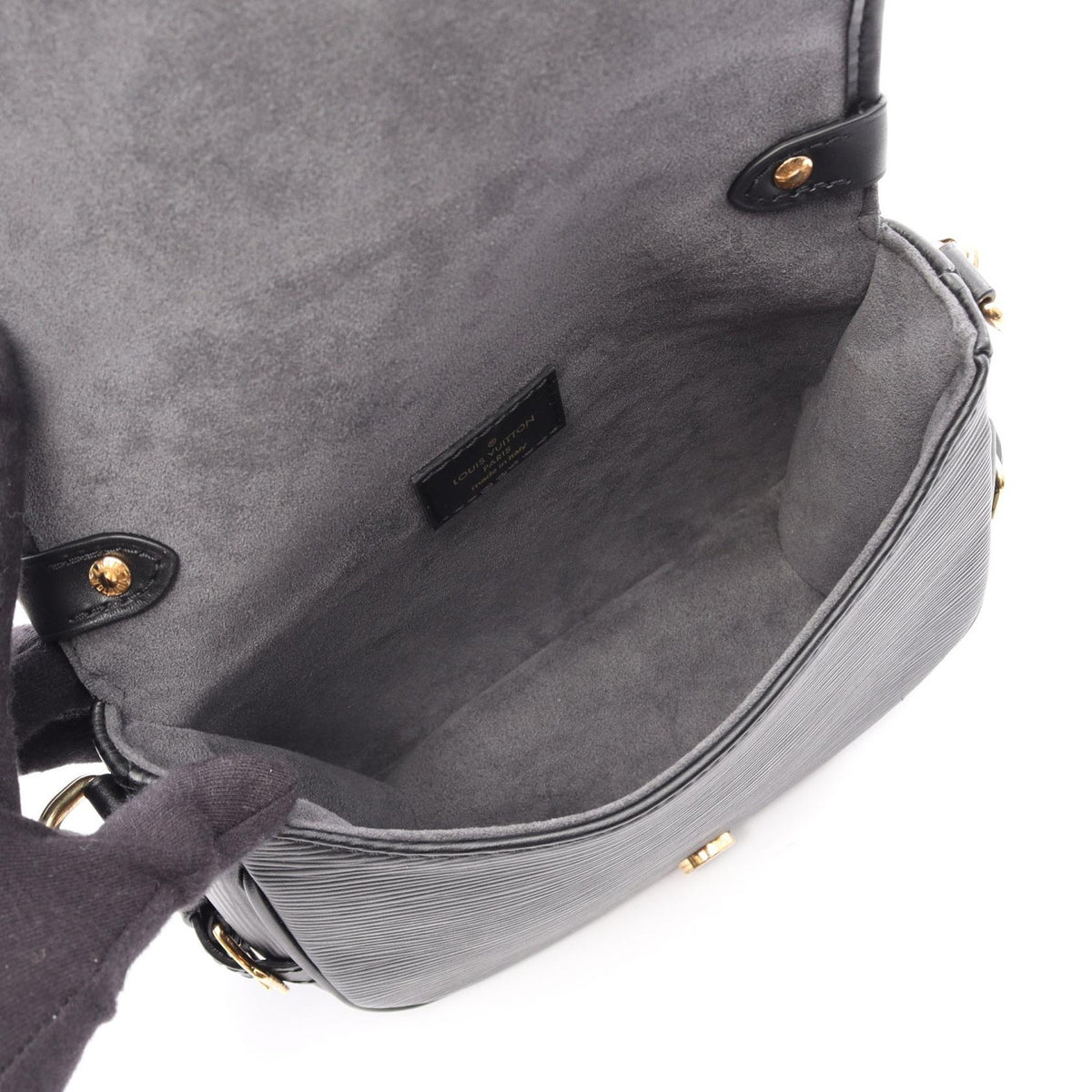 LOUIS VUITTON Saumur BB Epi Bag Black