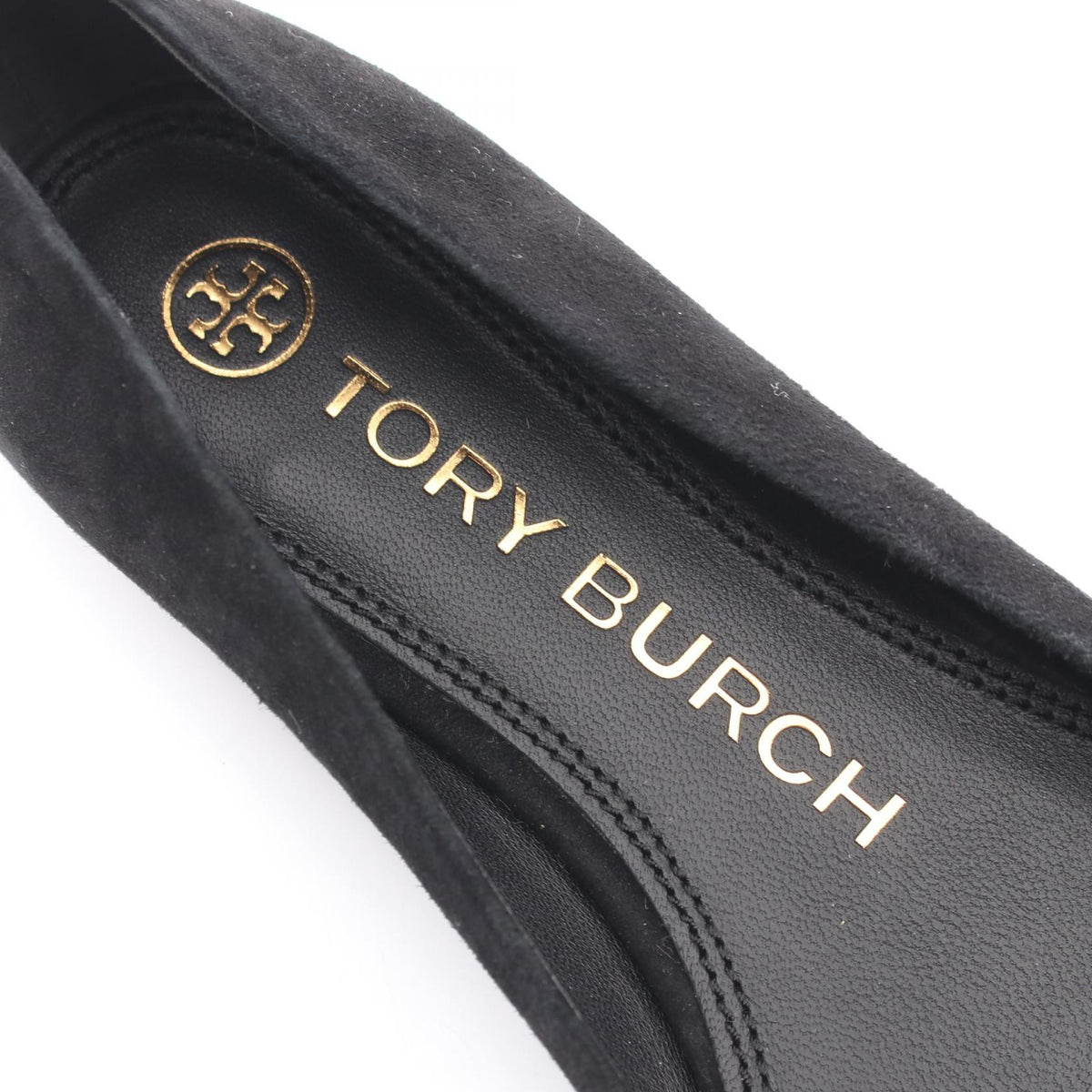Tory Burch Black Suede Logo Pumps Size US 5.5