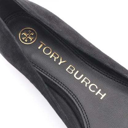 Tory Burch Black Suede Logo Pumps Size US 5.5