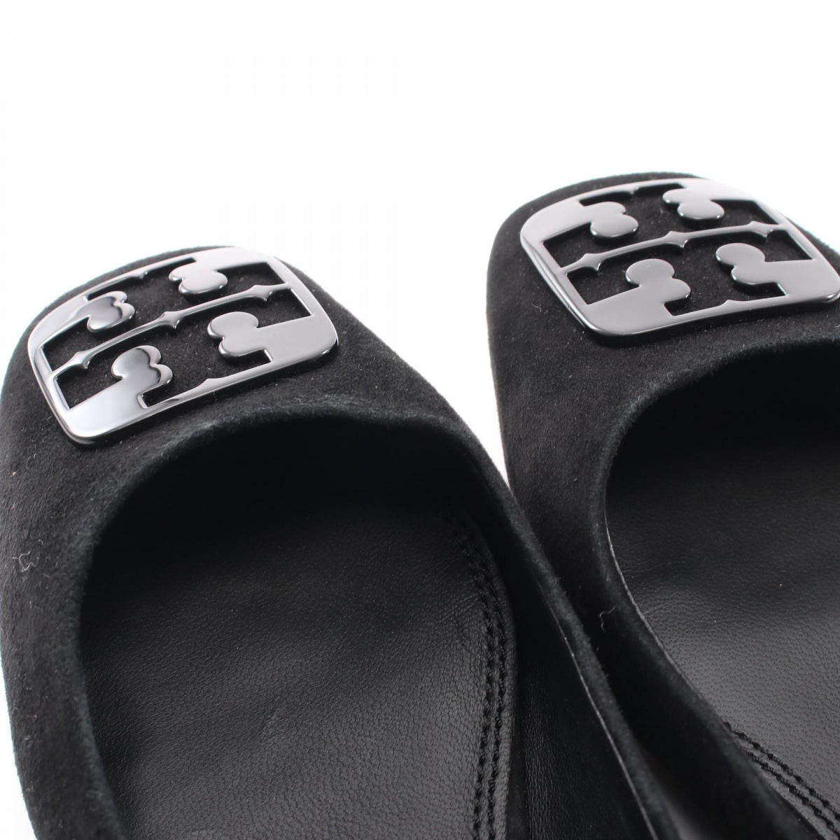 Tory Burch Black Suede Logo Pumps Size US 5.5
