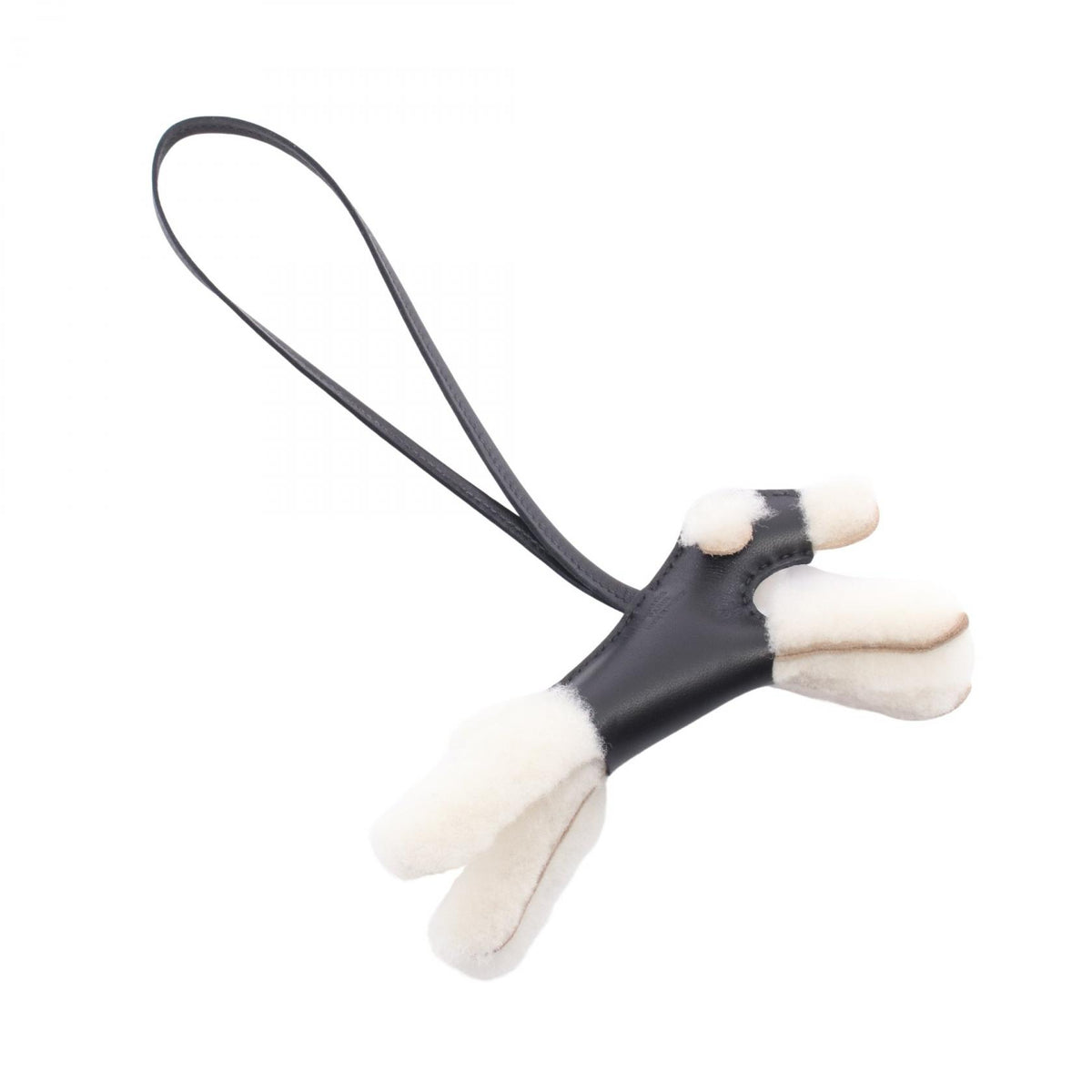 HERMES Buddy Agneau Milo Charm Black