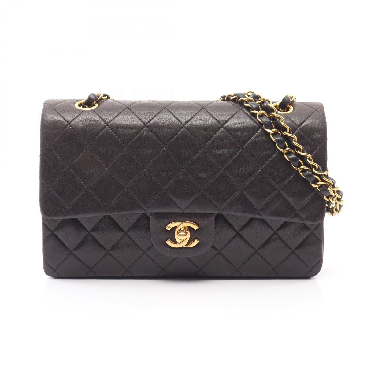 CHANEL Matelassé Double Flap Bag Black