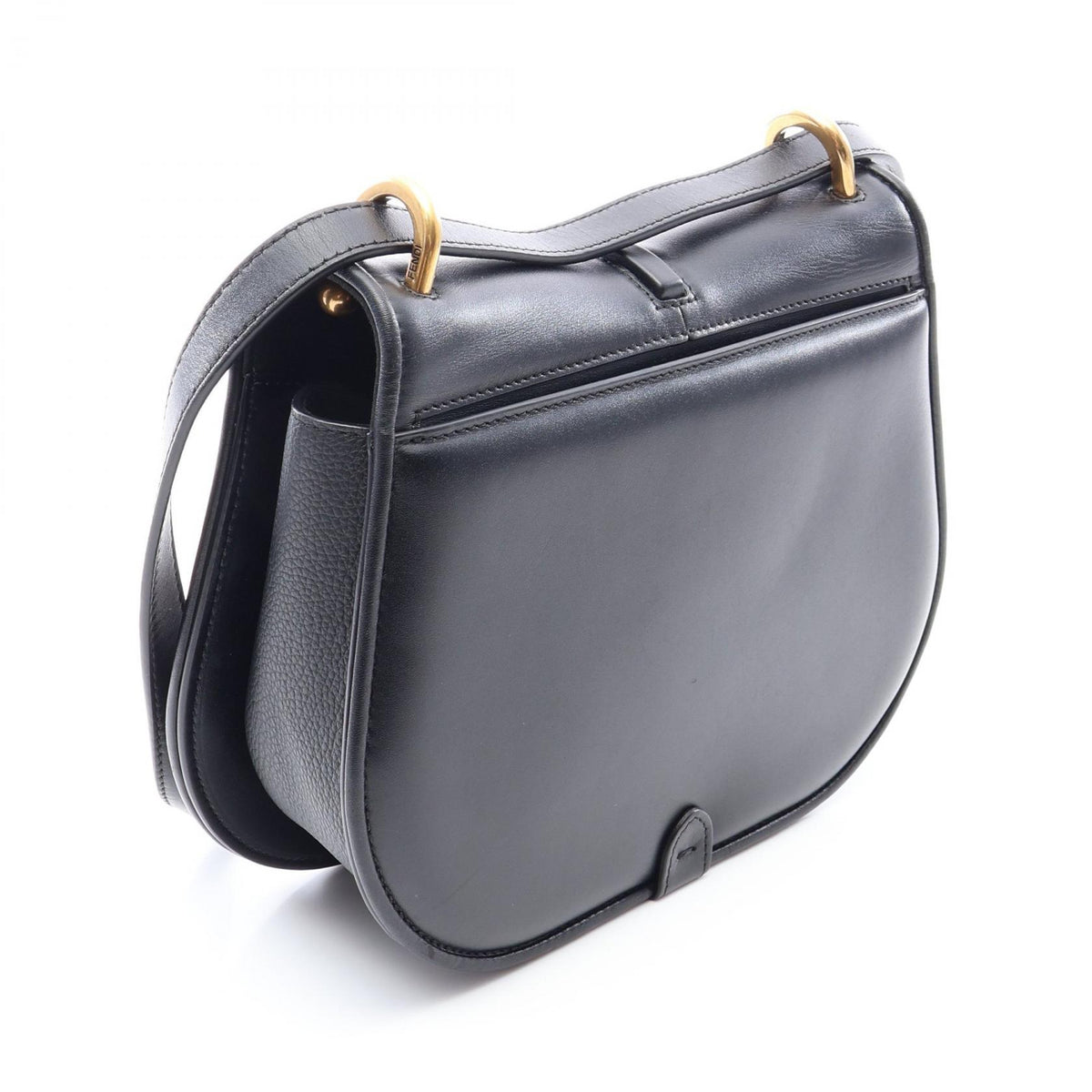 FENDI Black Leather Medium Shoulder Bag