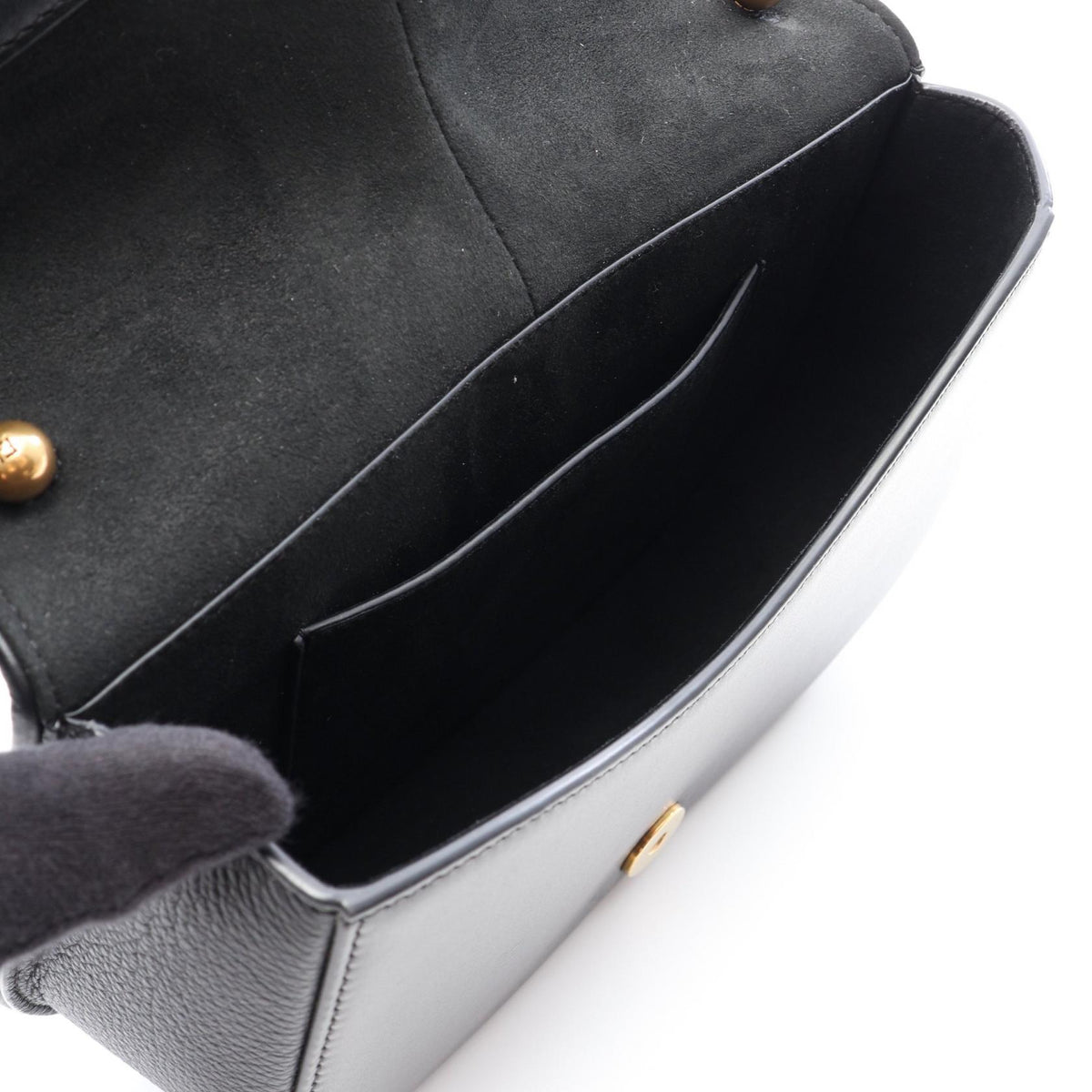 FENDI Black Leather Medium Shoulder Bag