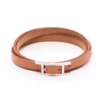 HERMES Hapi 3 Long Leather Bracelet Brown