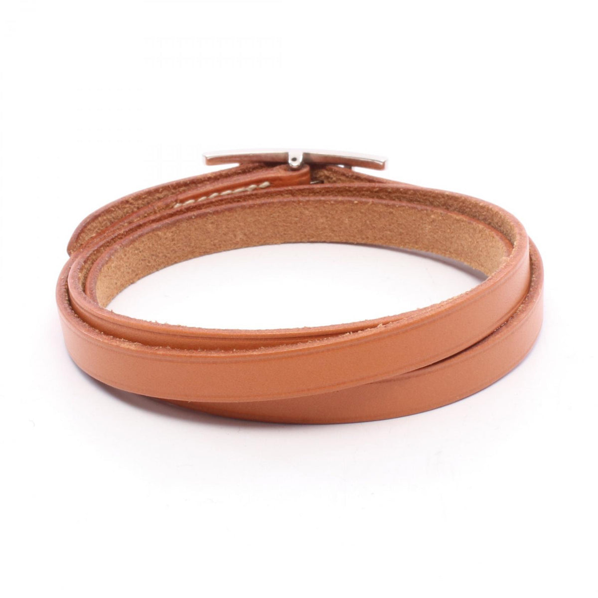 HERMES Hapi 3 Long Leather Bracelet Brown