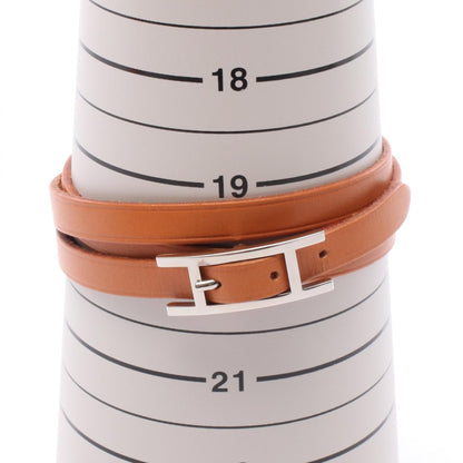 HERMES Hapi 3 Long Leather Bracelet Brown