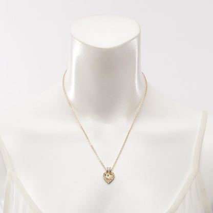 Dior Gold Plated Heart Rhinestone Necklace