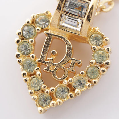 Dior Gold Plated Heart Rhinestone Necklace