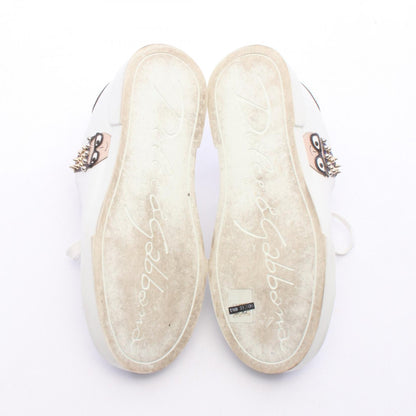 DOLCE & GABBANA Portofino Studded Leather Sneakers Size 36.5