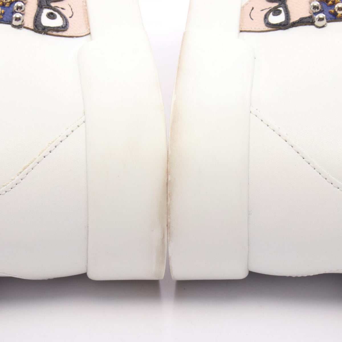 DOLCE & GABBANA Portofino Studded Leather Sneakers Size 36.5