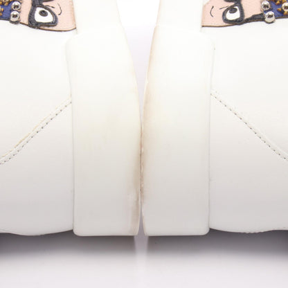 DOLCE & GABBANA Portofino Studded Leather Sneakers Size 36.5
