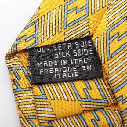 FENDI FF Silk Pattern Tie Yellow