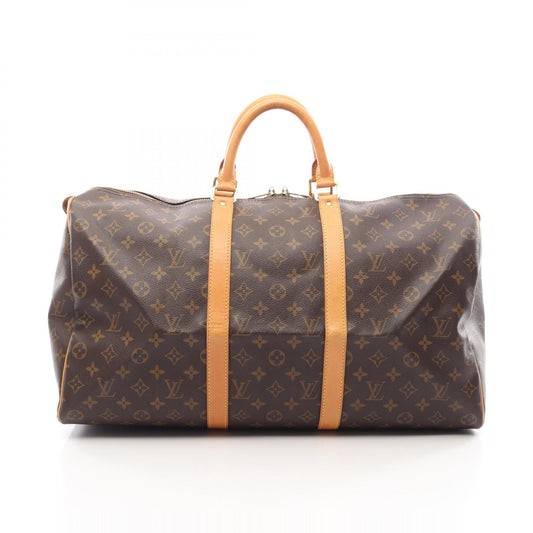 LOUIS VUITTON Monogram Keepall 50 Boston Bag Brown