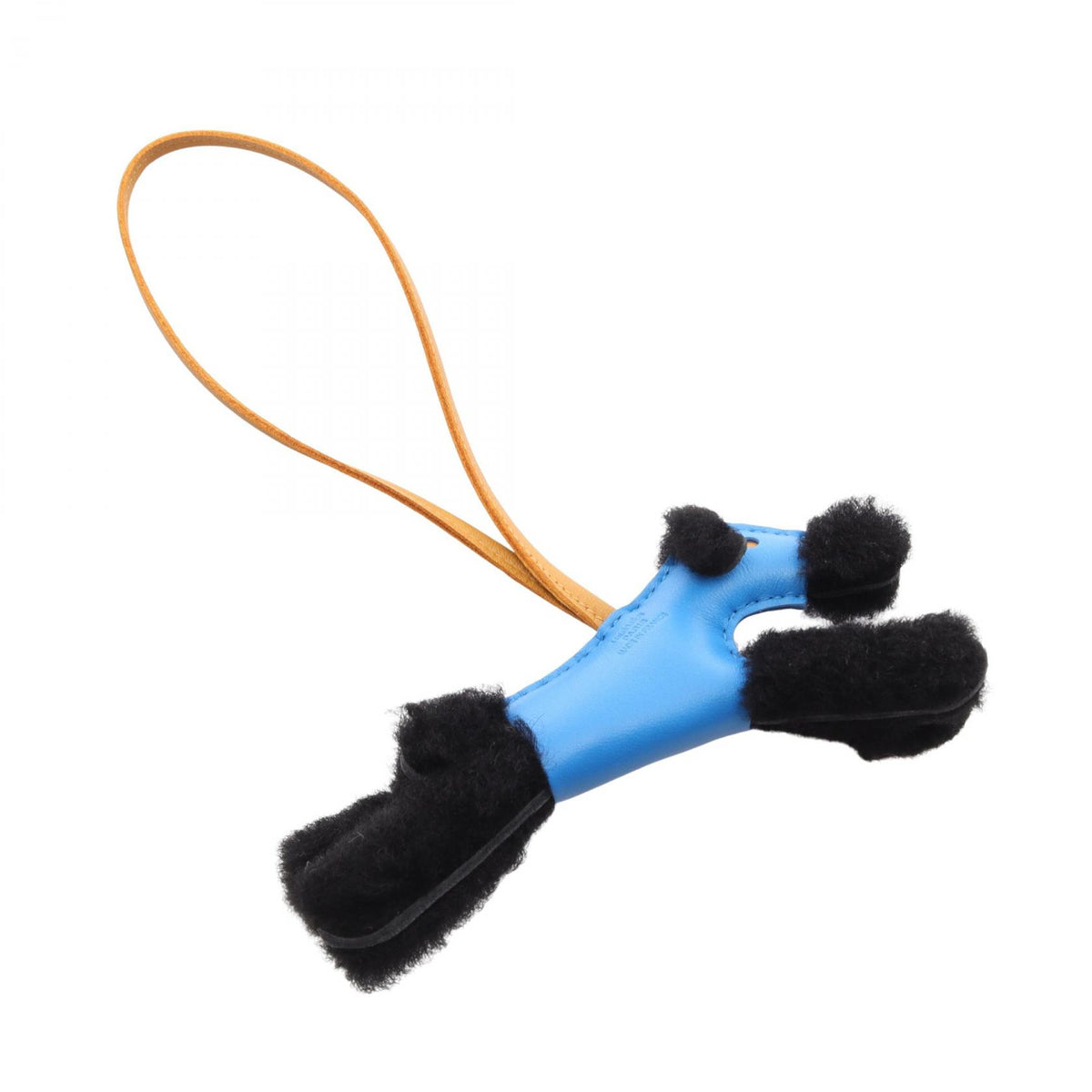 HERMES Buddy Charm Bleu Shearling Charm