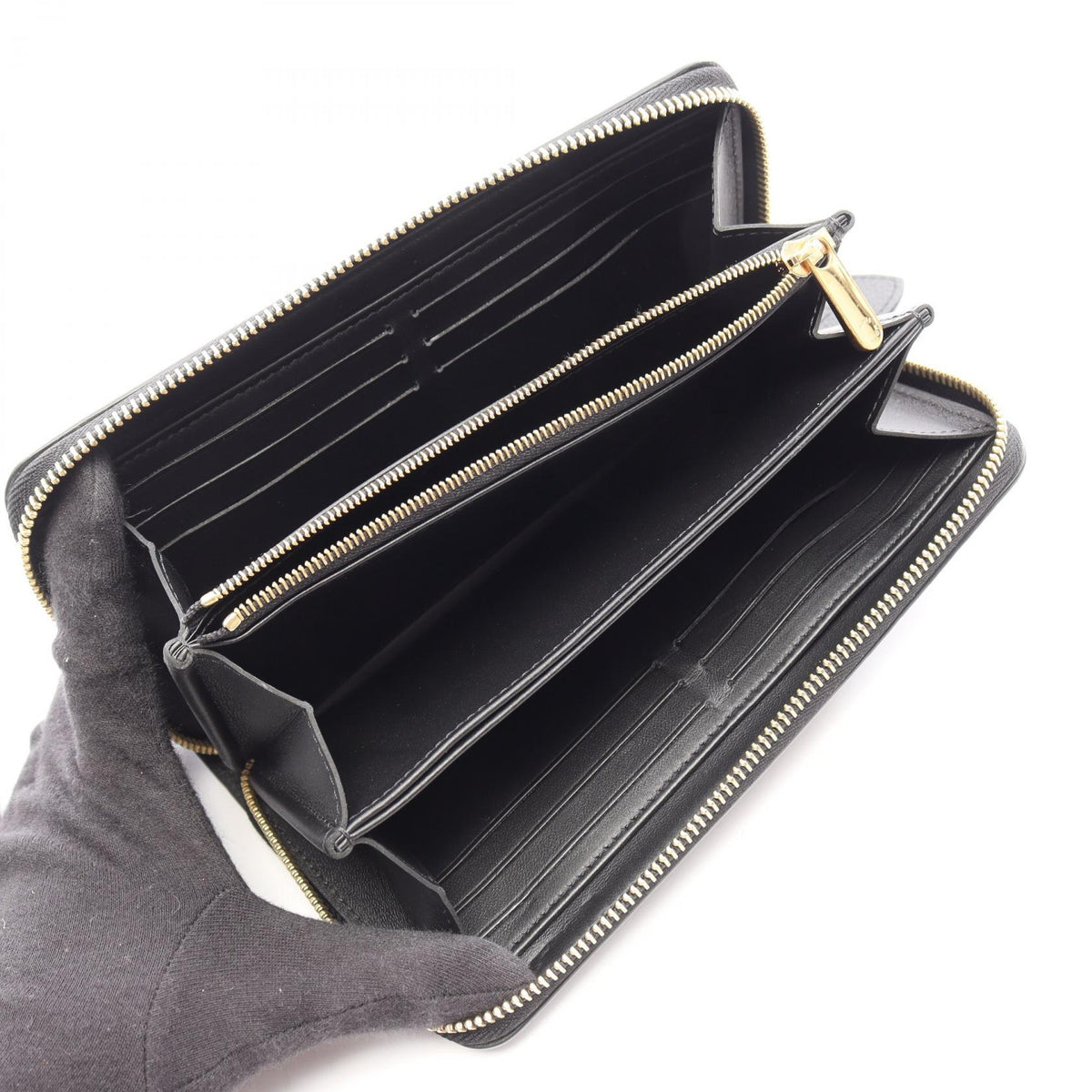 LOUIS VUITTON Zippy Monogram Wallet Black